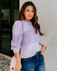 Purple Two-Tone Knit Sweater