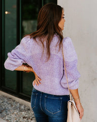 Purple Two-Tone Knit Sweater