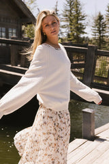 Annaleah Textured Sweatshirt in Cream