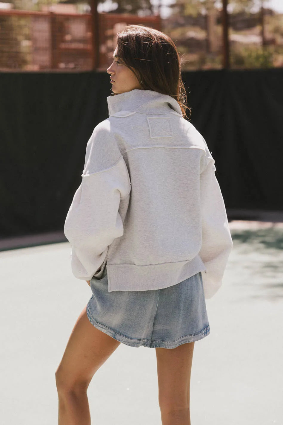 Zeya Half Zip Sweatshirt in Grey