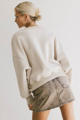 Reversible Sherpa Sweatshirt in Cream