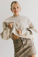 Reversible Sherpa Sweatshirt in Cream