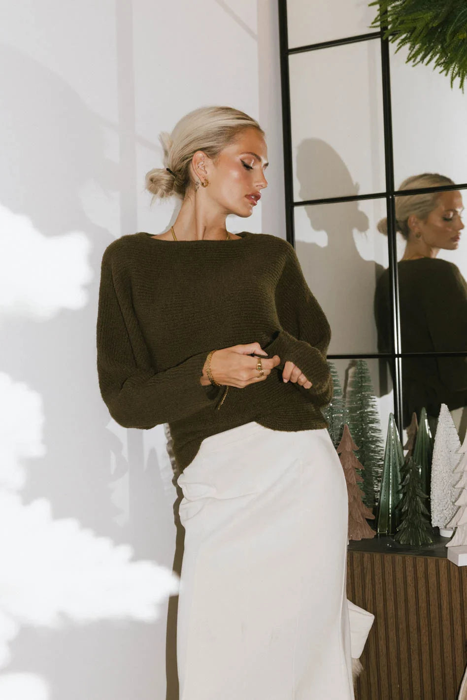 Azura Knit Sweater in Green - FINAL SALE