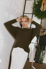 Azura Knit Sweater in Green - FINAL SALE