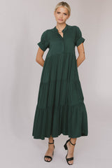 Amanda Tiered Dress in Emerald