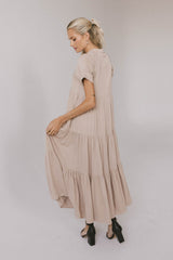 Amanda Tiered Dress in Tan