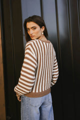 Baila Striped Sweater in Mocha