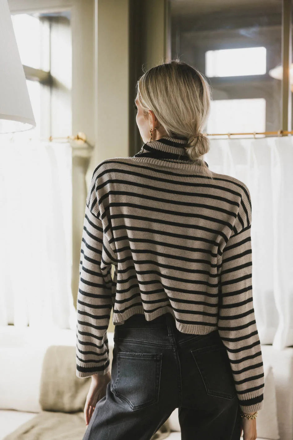 Miya Striped Turtleneck Sweater