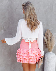 Bitsy Smocked Ruffle Tiered Mini Skirt