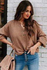 Brown Drop Shoulder Knit Sweater