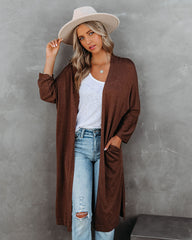 Elsa Pocketed Duster Cardigan - Brown