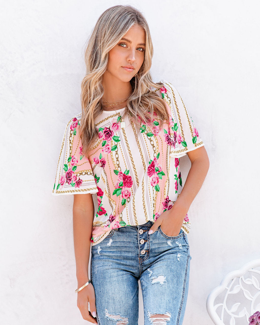 Feel Brand New Floral Short Sleeve Blouse