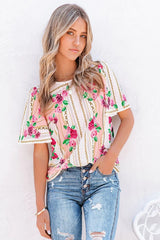 Feel Brand New Floral Short Sleeve Blouse