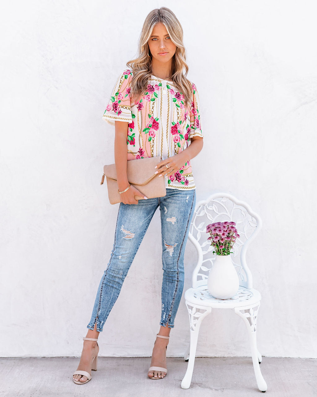 Feel Brand New Floral Short Sleeve Blouse