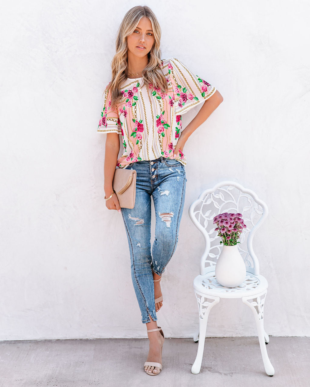 Feel Brand New Floral Short Sleeve Blouse