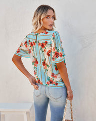 For The Girls Floral Short Sleeve Blouse