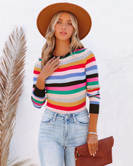 Colorful Rainbow Striped Sweater