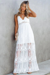 Invite Tranquility Lace Maxi Dress - Ivory - FINAL SALE