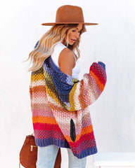 Rainbow Open Front Cardigan