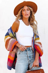 Rainbow Open Front Cardigan