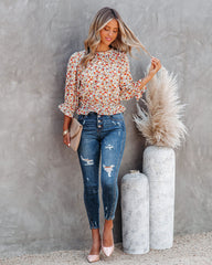 Kurtis Floral Ruffle Crop Blouse