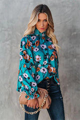 Maryweld Floral Satin Smocked Blouse