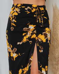 Miramar Floral Ruched Midi Skirt