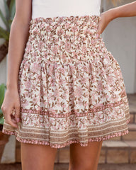 Rosalee Floral Smocked Mini Skirt