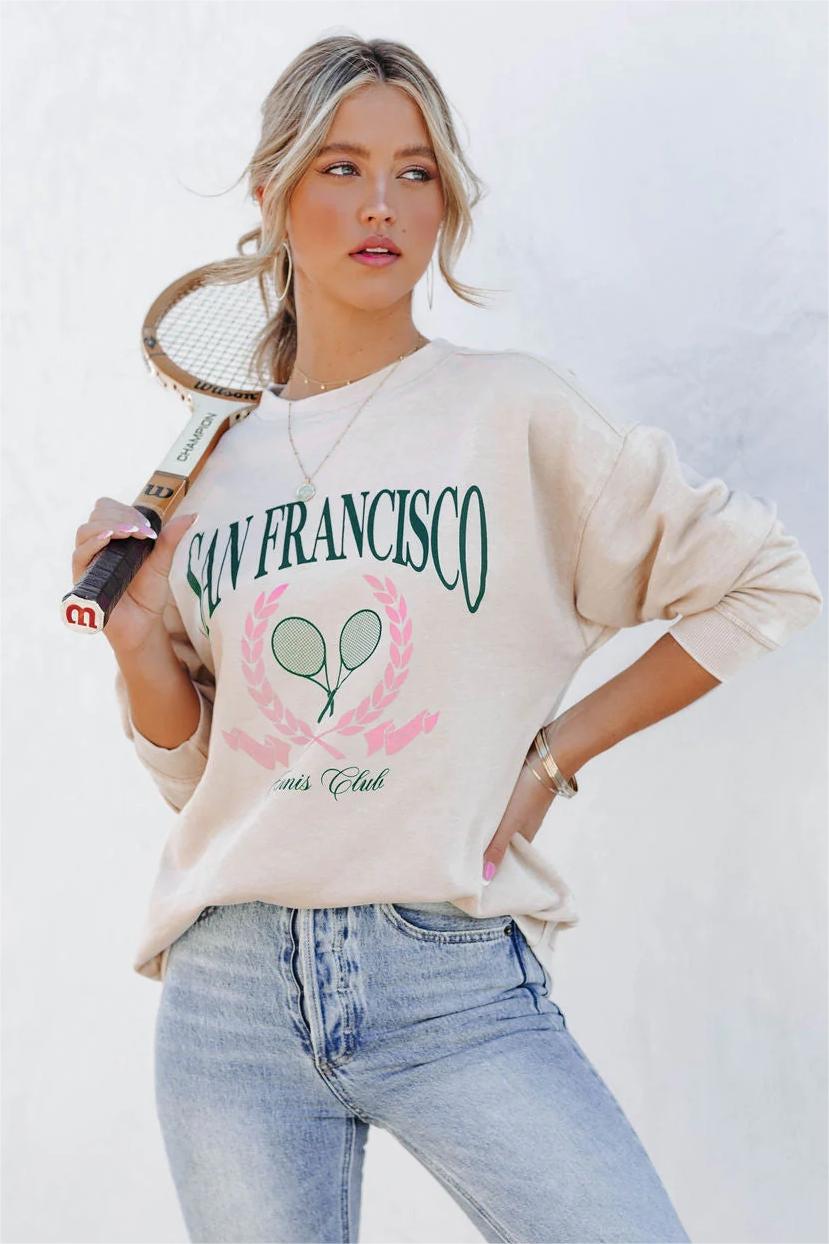 SF Tennis Club Cotton Blend Sweatshirt