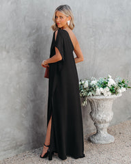 Strike A Pose One Shoulder Statement Maxi Dress - Black