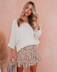 Versa Floral Ruffle Shorts - Taupe - SALE
