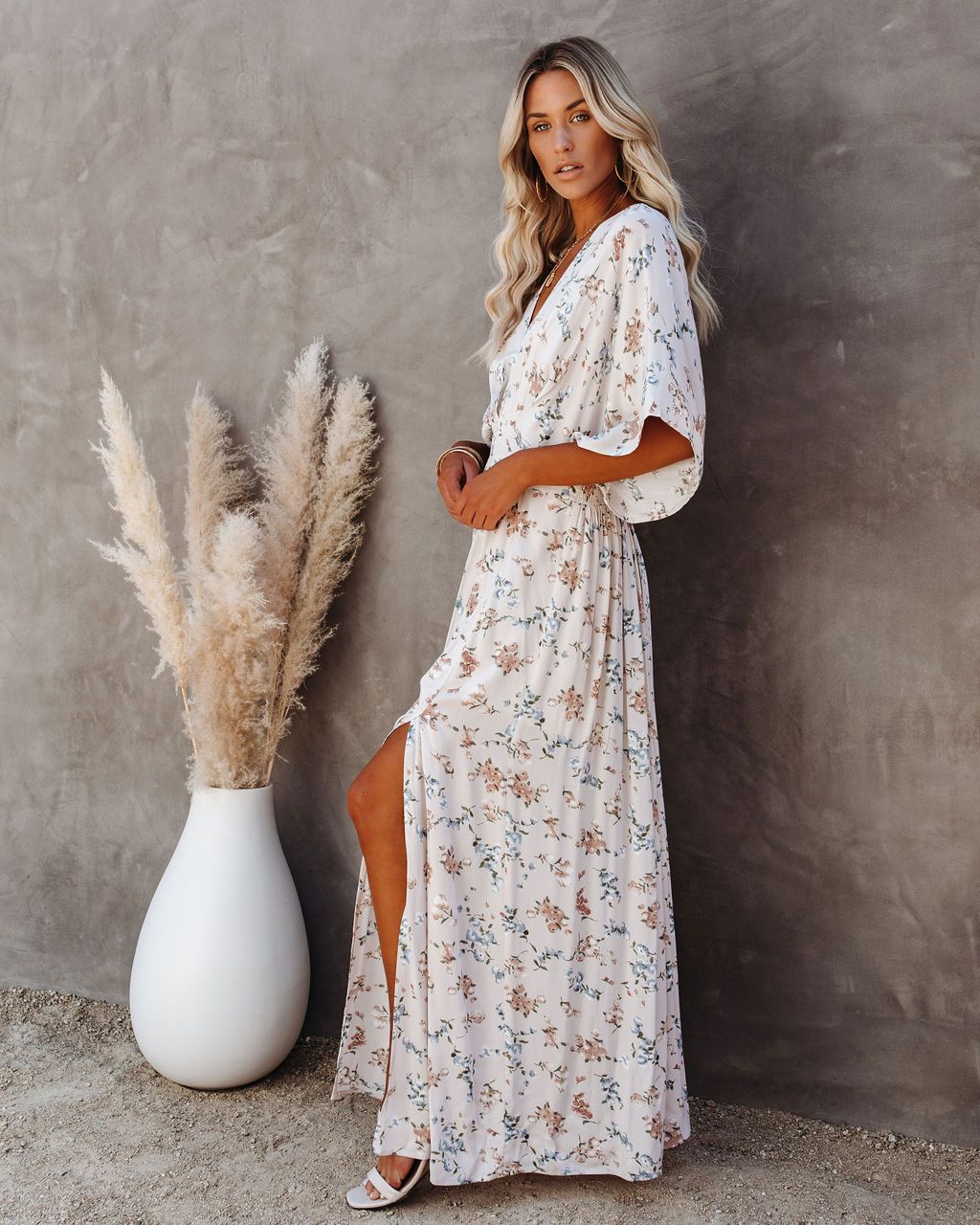 Amelia Floral Kimono Maxi Dress