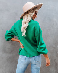 Amsterdam Mock Neck Sweater - Kelly Green