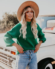 Amsterdam Mock Neck Sweater - Kelly Green