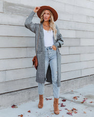 Heather Grey Knit Long Cardigan