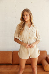 Ellis Linen Belted Romper