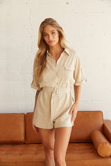 Ellis Linen Belted Romper