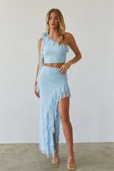 Carissa Asymmetrical Ruffle Maxi Skirt