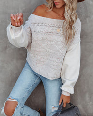 Chandy Cotton Blend Cable Knit Sweater