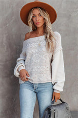 Chandy Cotton Blend Cable Knit Sweater