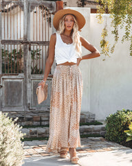 Deluca Patchwork Button Down Maxi Skirt - Sand