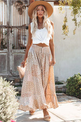 Deluca Patchwork Button Down Maxi Skirt - Sand