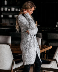 Heather Gray Knit Long Cardigan