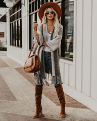 Pearl District Fringe Colorblock Cardigan