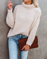 Quay Turtleneck Knit Sweater - Beige - FINAL SALE