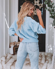 Baby Blue Knit Buttoned Cardigan