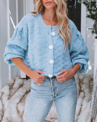 Baby Blue Knit Buttoned Cardigan