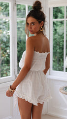 White Off-the-shoulder Rompers