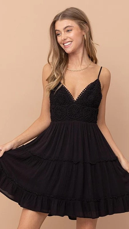 Black Slip Mini Dress