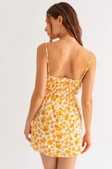 Yellow Floral Mini Dress